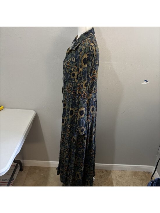 Natural Life Christa Knit Cotton Maxi Dress Floral Navy Tan Dahlia Print Size M Natural Life Christa Knit Cotton Maxi Dress Floral Navy Tan Dahlia Print Size M